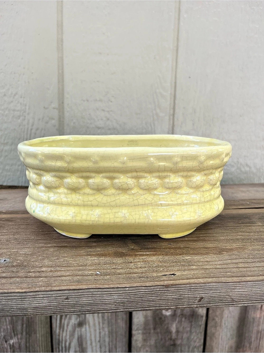 Japanese pottery Vintage 1960’s Yellow Planter